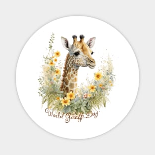 World Giraffe Day, watercolor giraffe Magnet